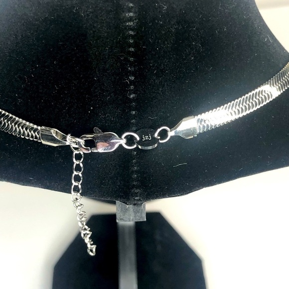 Jennifer Zeuner Silver Herringbone Necklace 14"-16" - Picture 3 of 10